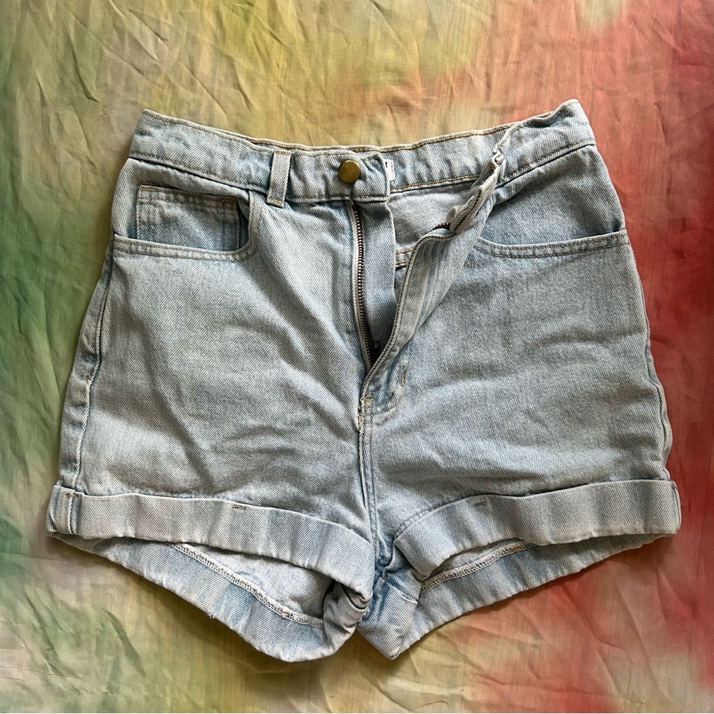 American Apparel Light Wash Denim Shorts